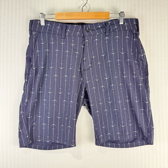 Trunks Multi-Functional Shorts Navy Blue Anchor Print Men’s Size 34 Surf & Swim - Picture 1 of 5